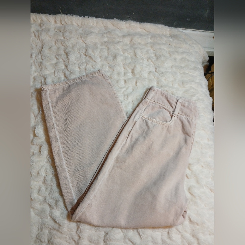 Zara Womens Size 4 Wide Leg Jeans Dusty Pink High Rise Denim Pants - Picture 8 of 9